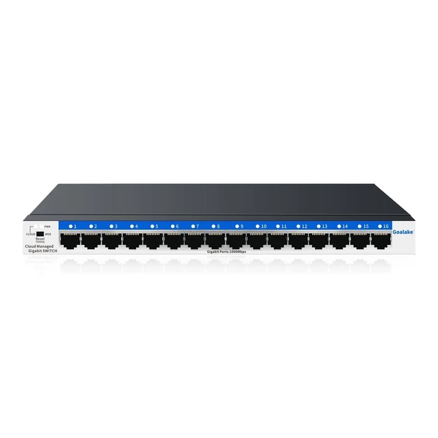 Alt view image 6 of 10 - Goalake 16-Port Gigabit Easy Managed Switch for Small Business & Home Office VLAN & QoS, Plug & Play, Fanless Metal, Desktop/Wall Mount