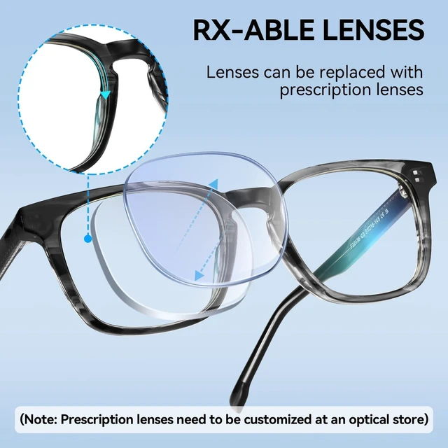 Alt view image 9 of 10 - Dollger Blue Light Blocking Glasses For Woman Men Square Rectangle Computer BlueLight Glasses Non-Prescription Glasses Ink wash pattern frame