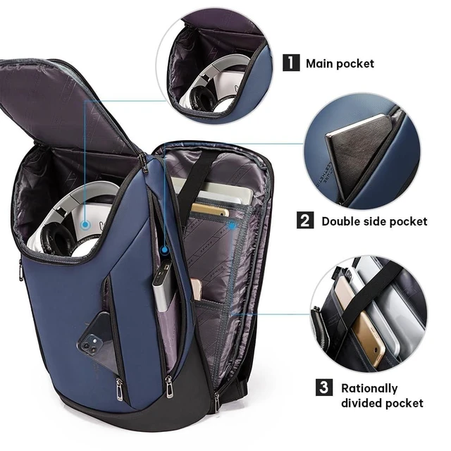 Alt view image 7 of 10 - BANGE Business Smart Backpack Waterproof fit 15.6 Inch Laptop Backpack with USB Charging Port,Travel Durable Backpack
