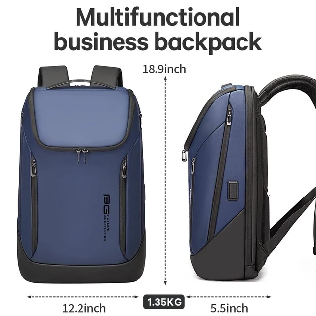 Alt view image 10 of 10 - BANGE Business Smart Backpack Waterproof fit 15.6 Inch Laptop Backpack with USB Charging Port,Travel Durable Backpack
