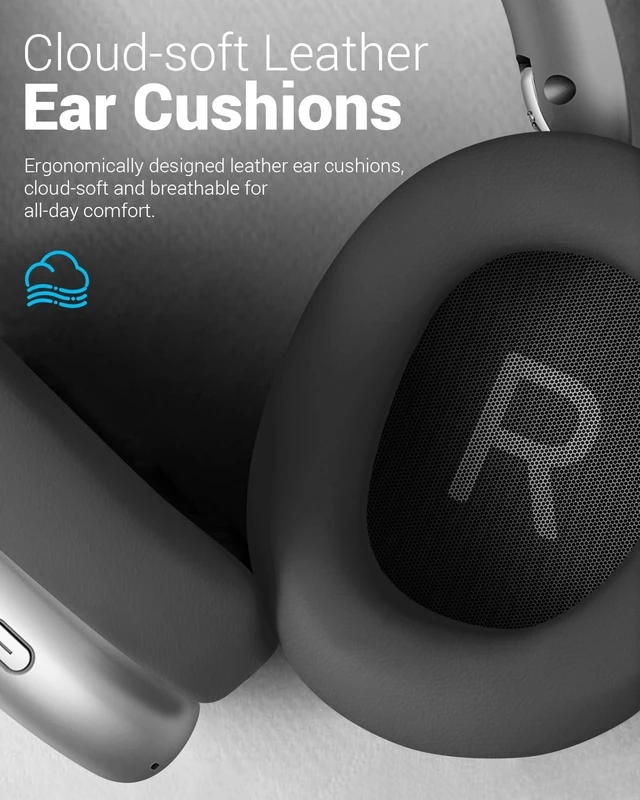 Alt view image 9 of 10 - Wentronic Y01 Wireless Noise Canceling Headphones Bluetooth 5.3 Over Ear Headphones with Microphone, Hi-Res Audio, 48H Playtime, Foldable Comfortable Earpads,Compatible with iOS,Android,PC, Space Grey