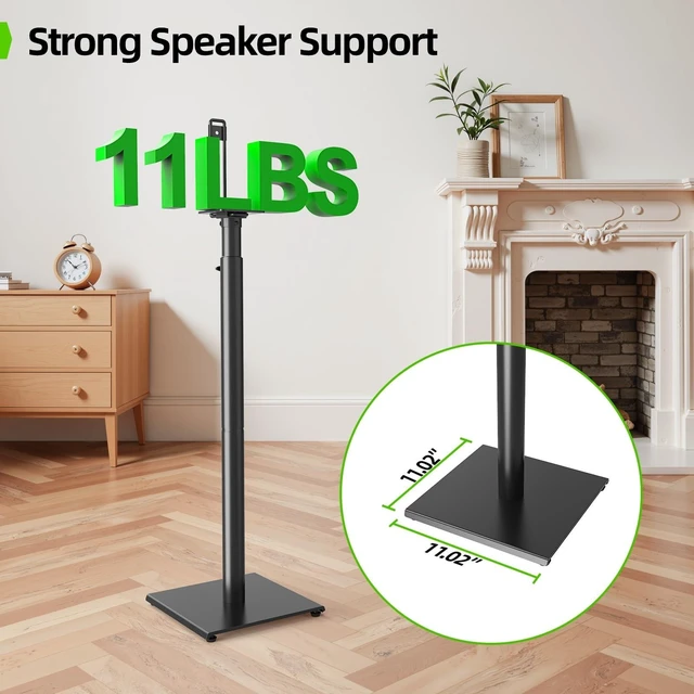 Alt view image 10 of 10 - USX MOUNT Bookshelf Speaker Stands Pair, Height Adjustable Extends 32-42 inch for Rear Surround Sound Speakers, Floor Satellite Speaker Stands for Vizio Bose Sony JBL Klipsch Polk, Max Load 11 lbs