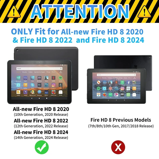 Alt view image 7 of 10 - Case for All-New Kindle Fire HD 8 & 8 Plus Tablet(12th/10th Generation, 2024/2022/2020 Release) 8" Slim PU Leather Adjustable Smart Shell Cover with Auto Wake/Sleep, Cute Highland Cow