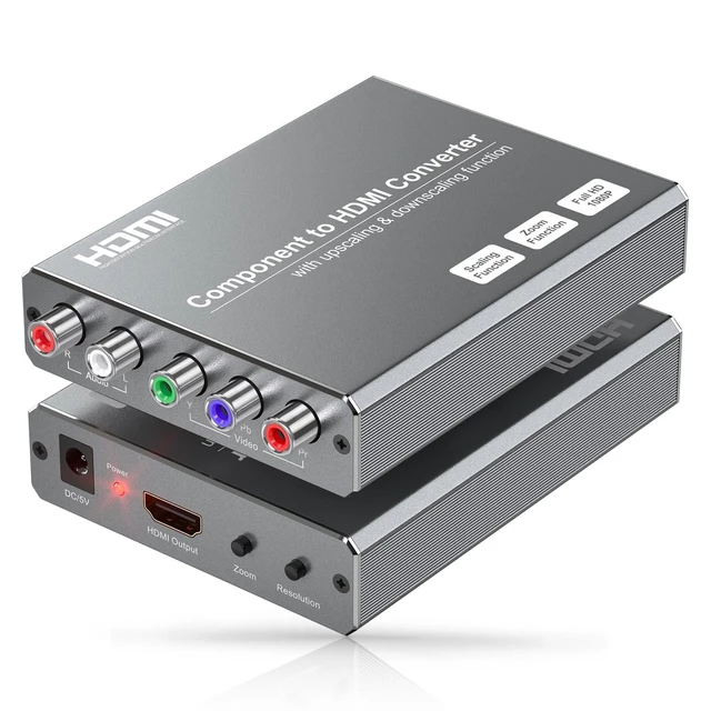 Alt view image 6 of 10 - Component to HDMI Converter with Scaling Function, YPbPr to HDMI Adapter for DVD/NGC/Wii/VHS/PS2, Supports Multiple Resolutions (Not for 240P Retro Games)