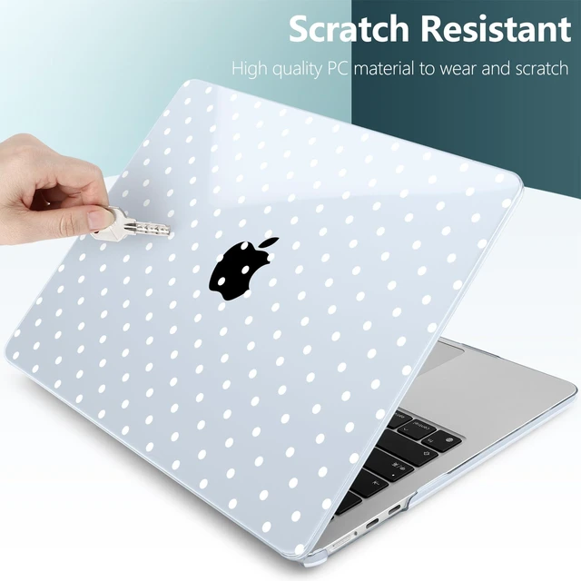 Alt view image 8 of 10 - TWOLSKOO for MacBook Air 15 inch Case 2026 2025 2024 2023 Release M5 A3448 M4 A3241 M3 A3114 M2 A2941, Plastic Hard Shell & Screen Protector & Keyboard Cover & Type C Adapter, Blue Polka Dots
