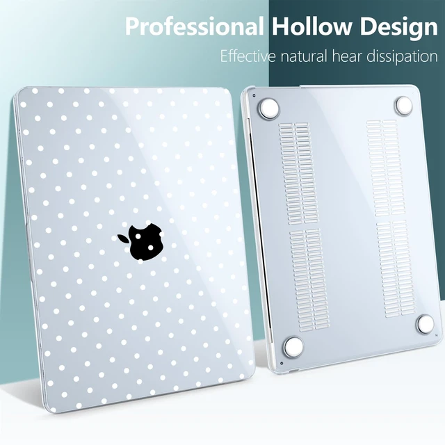 Alt view image 9 of 10 - TWOLSKOO for MacBook Air 15 inch Case 2026 2025 2024 2023 Release M5 A3448 M4 A3241 M3 A3114 M2 A2941, Plastic Hard Shell & Screen Protector & Keyboard Cover & Type C Adapter, Blue Polka Dots