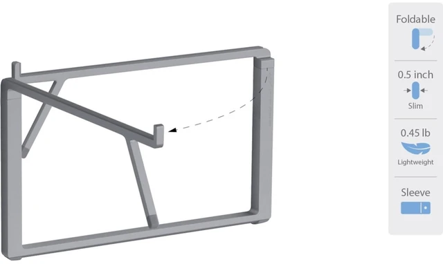 Alt view image 9 of 10 - Rain Design 10085 Mbar Pro+ Foldable Laptop Stand - Space Gray
