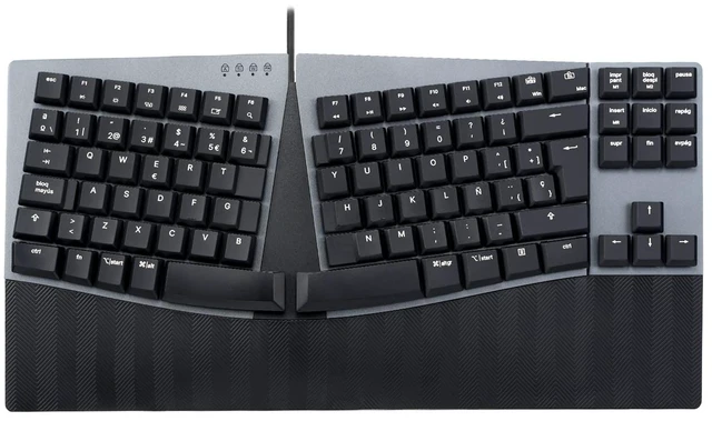 Alt view image 6 of 10 - Perixx PERIBOARD-335RD ES Teclado compacto mecanico ergonomico con Cable - Interruptores lineales rojos de perfil Bajo - Teclas programables - Compatible con Windows y Mac OS X - Teclado ES
