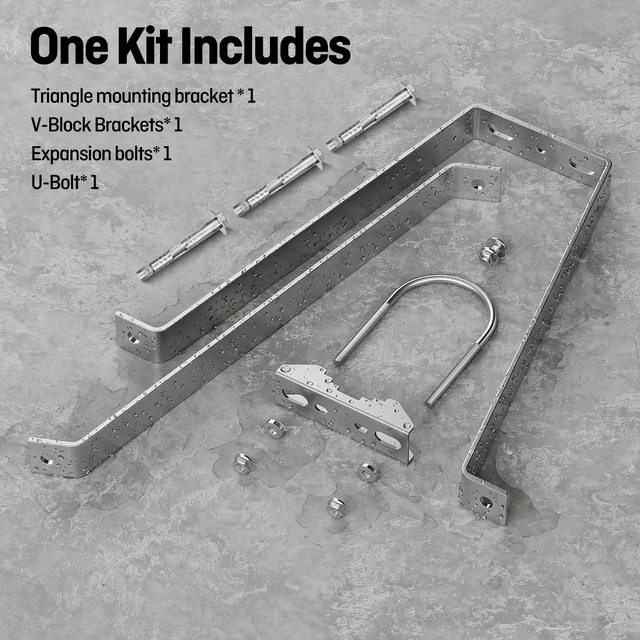 Alt view image 10 of 10 - 2 Sets Antenna Wall Mount,Stainless Steel Stand Off Wall Mast Mount Windproof Antenna Mounting Brackets Three-Leg Sets (4 Inch)