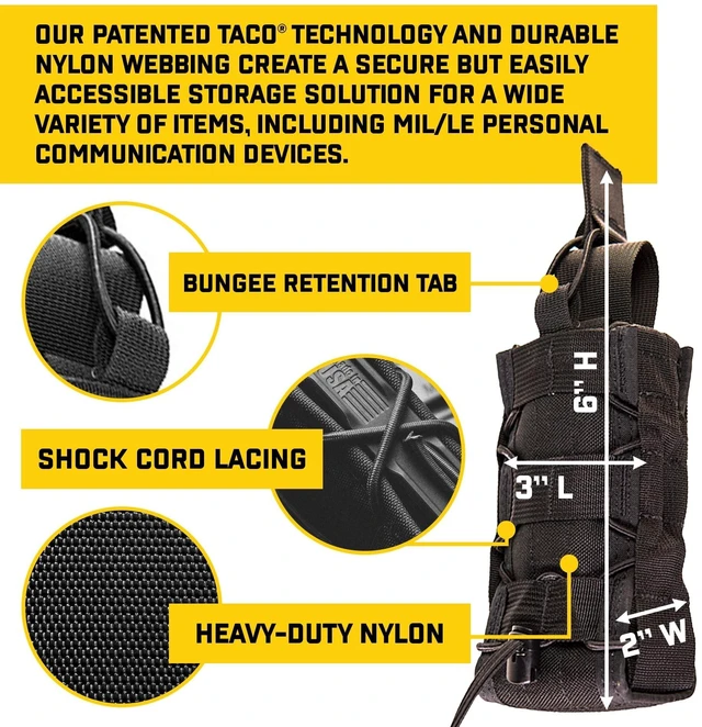 Alt view image 8 of 10 - High Speed Gear - Radio Pop-Up Taco MOLLE Pouch, Police Gear & Military Gear, MOLLE Radio Pouch, Tactical Pouch for Professionals (Black)