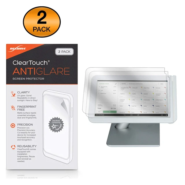 Alt view image 7 of 10 - BoxWave Screen Protector Compatible with Clover Station (2014) (11.6 in) - ClearTouch Anti-Glare (2-Pack), Anti-Fingerprint Matte Film Skin