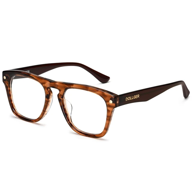 Alt view image 6 of 10 - Dollger Blue Light Glasses for Women Men Trendy Square Frame Bluelight Blocking Eyeglasses Acetate UV Brown Glasses