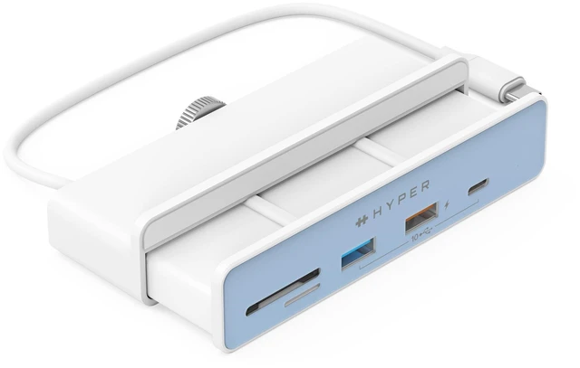 Alt view image 6 of 10 - HyperDrive 6in1 USB Hub Adapter: HDMI 4K60Hz, USB-C 10Gbps, 2 USB-A 10Gbps, SD UHS-I, MicroSD UHS-I for iMac 2021 24 inch