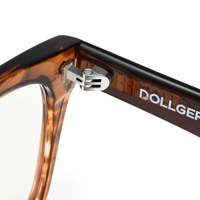 Alt view image 10 of 10 - Dollger Blue Light Glasses for Women Men Trendy Square Frame Bluelight Blocking Eyeglasses Acetate UV Brown Glasses