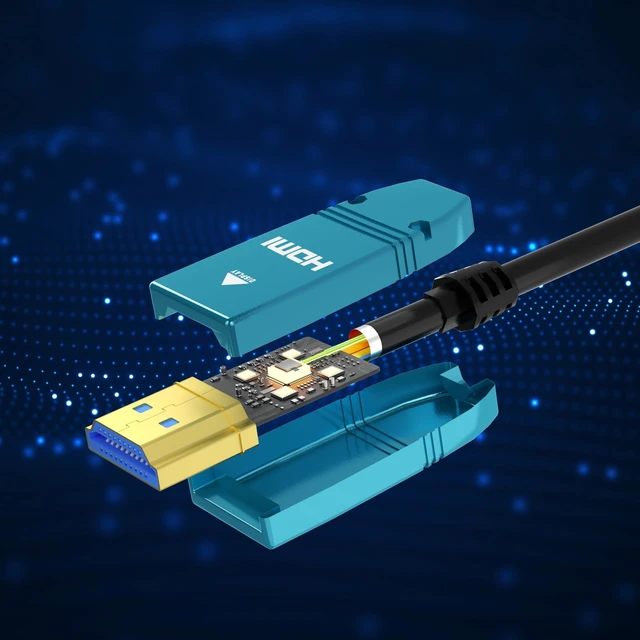 Alt view image 7 of 10 - BlueAVS 15 Feet HDMI Fiber Optic Cable 4K 60Hz HDMI 2.0b High Speed 18Gbps Dynamic HDR10 HDCP2.2/2.3 eARC Black