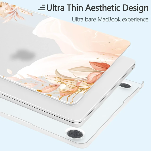 Alt view image 10 of 10 - Loyrina Designed for New MacBook Air 13.6 inch Case 2025-2022 A3240 M4 A3113 A2681, Ultra-Thin Laptop Hard Shell Case for MacBook Air 13.6" with Keyboard Cover & USB Adapter, Abstract Flowers