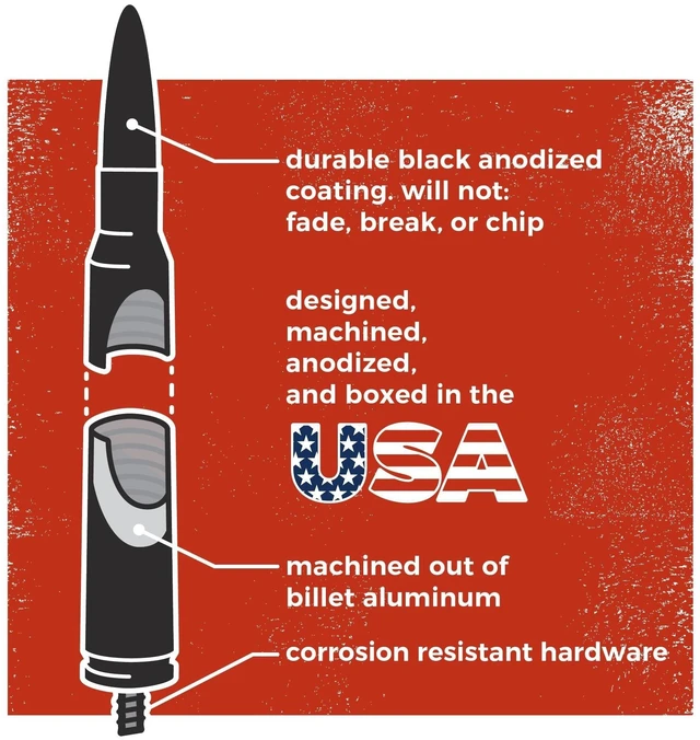 Alt view image 8 of 10 - CravenSpeed Bullet Style Stubby Antenna Compatible with Chevy Colorado 2015-2026 ^^ 4.2 inches ^^ Short Antenna Replacement ^^ Made in The USA