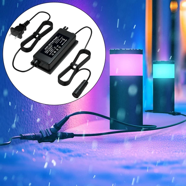 Alt view image 8 of 10 - 24V 60W Waterproof Power Supply for Philips Hue Outdoor Low Voltage Lights Compatible with Compatible with Philips Hue Lily Spot/XL Spot Power Adapter Cord
