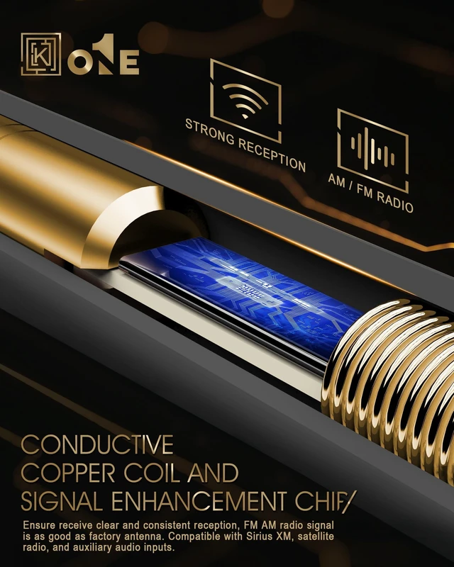 Alt view image 7 of 10 - KEYO1E Short Antenna Compatible with Fusion 2005-2008 / Internal Copper Coil for Optimized FM AM Reception / 4.8 Inches Antenna Replacement