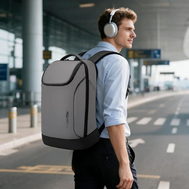Alt view image 7 of 10 - FUTURE AESTHETICS Business Smart Backpack Waterproof for women,men,Fight Approved Durable Backpack suitable as overnight and travel backpack (Grey)
