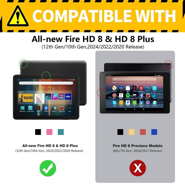 Alt view image 7 of 10 - Slim Case for Kindle Fire HD 8 & 8 Plus Tablet (12th/10th Generation, 2024/2022/2020 Release) 8" Lightweight PU Leather Adjustable Stand Smart Cover with Auto Sleep/Wake, Library Bookshelf