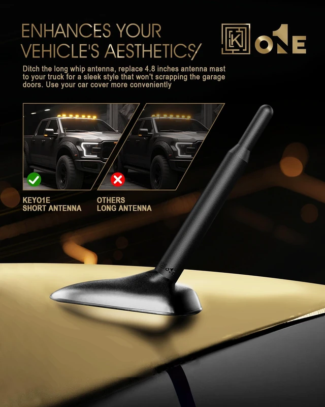 Alt view image 10 of 10 - KEYO1E Short Antenna Compatible with Fusion 2005-2008 / Internal Copper Coil for Optimized FM AM Reception / 4.8 Inches Antenna Replacement