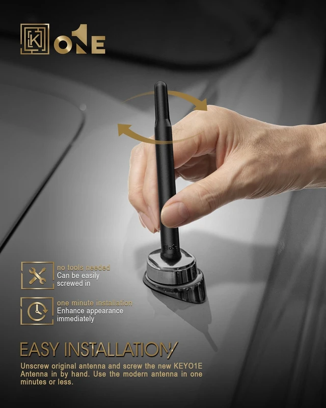 Alt view image 9 of 10 - KEYO1E Short Antenna Compatible with Fusion 2005-2008 / Internal Copper Coil for Optimized FM AM Reception / 4.8 Inches Antenna Replacement