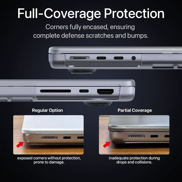 Alt view image 7 of 10 - Soonjet for MacBook Pro 14 inch Case ^^ M5 M4 M3 M2 M1 Pro/Max 2025-2021 ^^ Same as Bare-MacBook ^^ Protective Hard Shell Laptop Cover ^^ Frosted Clear