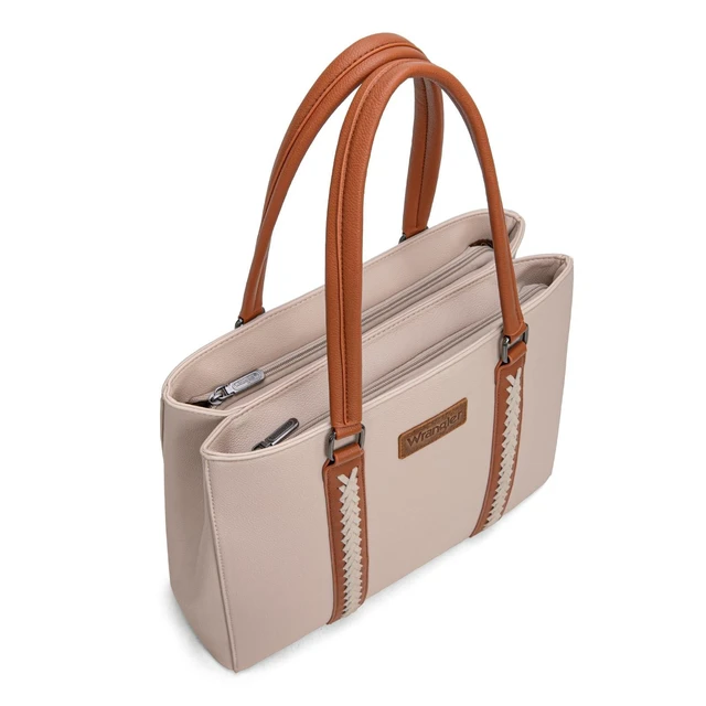 Alt view image 9 of 10 - Montana West Wrangler Whipstitch Tote Bag for Women Fall Purses and Handbags Double Compartment Work Medium Size Tan WG387-8119BR-TN