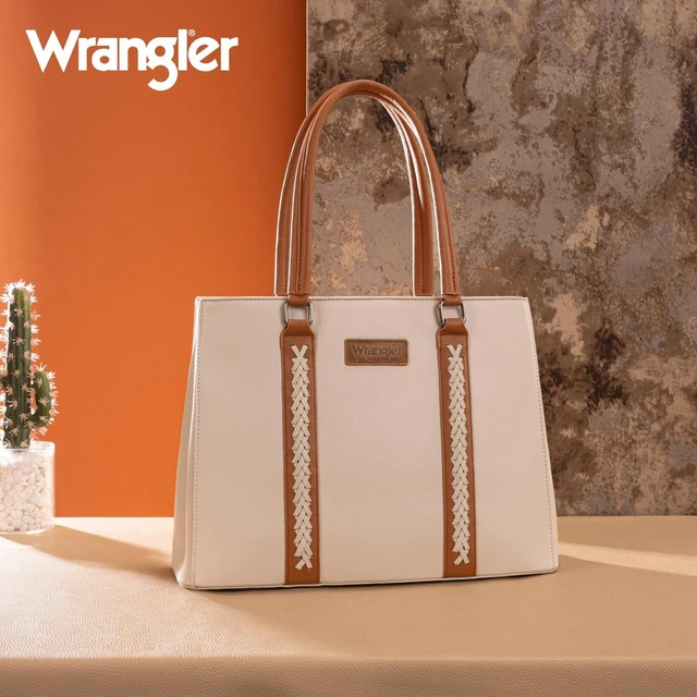 Alt view image 8 of 10 - Montana West Wrangler Whipstitch Tote Bag for Women Fall Purses and Handbags Double Compartment Work Medium Size Tan WG387-8119BR-TN