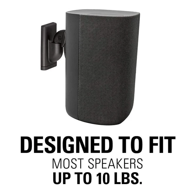 Alt view image 8 of 10 - Sanus Universal Speaker Wall Mount for Small Speakers Compatible with Bose, Harmon Kardon, JBL, KEF, Klipsch, Roku, Polk, Sony & Others - Pair