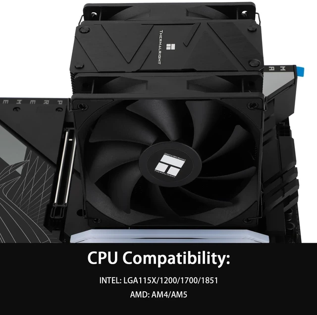 Alt view image 8 of 10 - Thermalrlght Burst Assassin 120 EVO Dark CPU Air Cooler,Double 120mm PWM Fans CPU Cooler, for Intel LGA1700/1851/1150/1151/1200