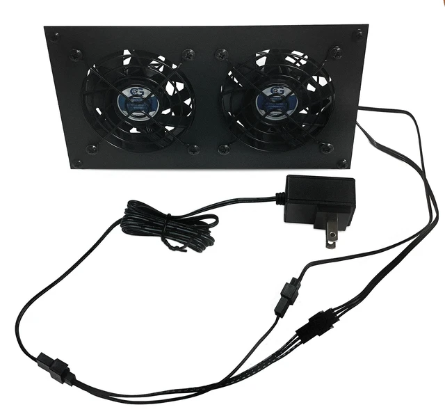 Alt view image 7 of 8 - CabCool 802 Lite Dual 80mm Fan Cooling Kit for Cabinet & Home Theaters