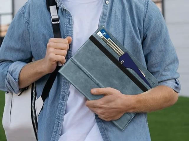 Alt view image 7 of 10 - H HOLIMET Case for iPad Air 3rd Generation/iPad Pro 10.5 inch Case with Pencil Holder Soft TPU Stand Smart Cover, Auto Wake/Sleep Stand for 10.5" iPad Air 3 2019 / iPad Pro 2017 (Blue)