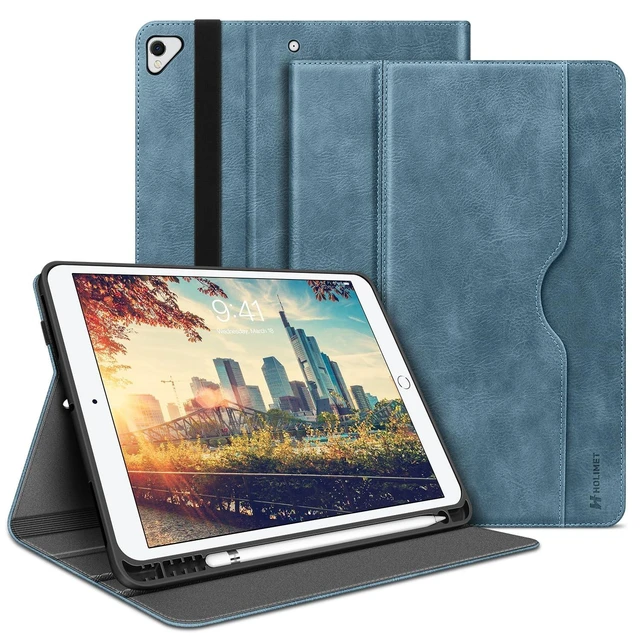 Alt view image 6 of 10 - H HOLIMET Case for iPad Air 3rd Generation/iPad Pro 10.5 inch Case with Pencil Holder Soft TPU Stand Smart Cover, Auto Wake/Sleep Stand for 10.5" iPad Air 3 2019 / iPad Pro 2017 (Blue)