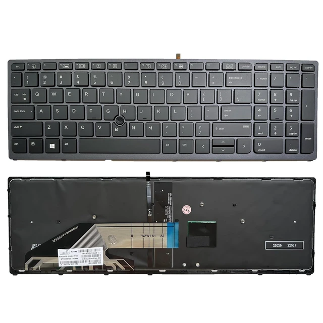 Alt view image 6 of 10 - Siakoocty Laptop Replacement US Layout with Pointer and backlightt Keyboard for HP Zbook 15 G3 G4 Zbook 17 G3 G4 Backlit Pointer US 848311-001 PK131C31A00