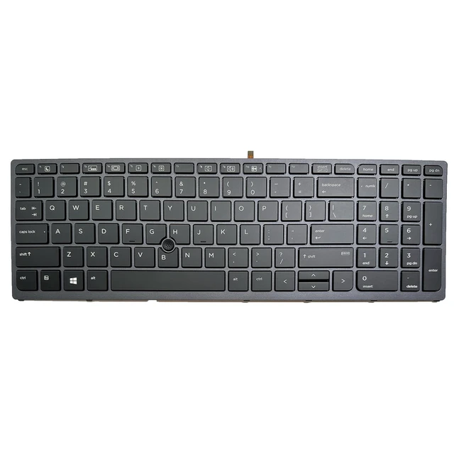 Alt view image 8 of 10 - Siakoocty Laptop Replacement US Layout with Pointer and backlightt Keyboard for HP Zbook 15 G3 G4 Zbook 17 G3 G4 Backlit Pointer US 848311-001 PK131C31A00