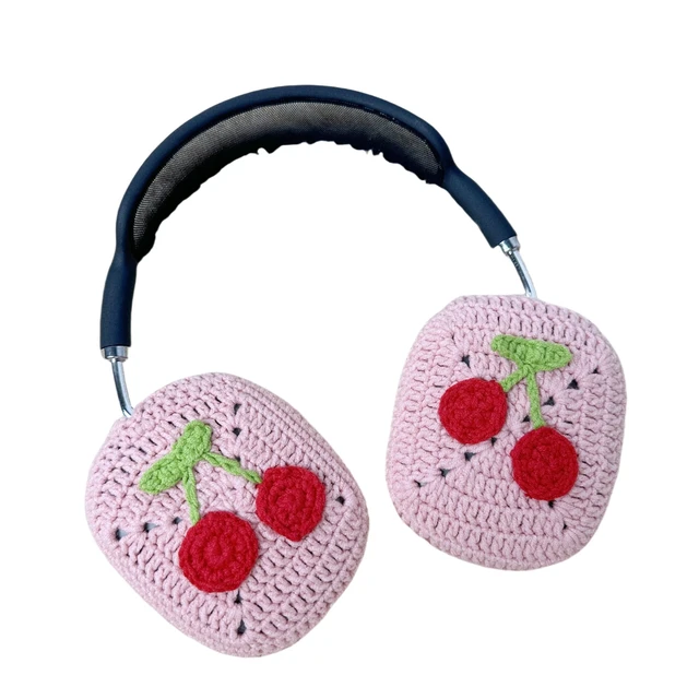 Alt view image 2 of 2 - Handmade Crochet Cute Pink Cherry Headphone Cover Compatible with Sony xm6, Protective Case for Music Lovers