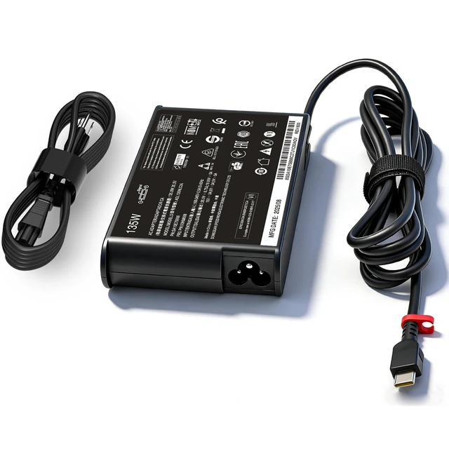 Alt view image 6 of 10 - 135W 100W USB C Charger Compatible with Lenovo ThinkPad P14s P16s P16 T16 T14 Gen 1 2 3 4 ADL135YSDC3A Type -C Laptop or Phone AC Adapter Power