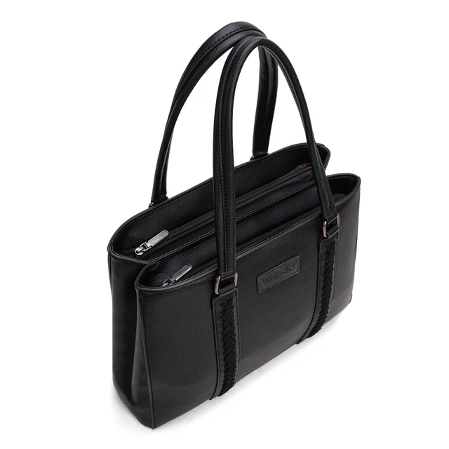 Alt view image 9 of 10 - Montana West Wrangler Whipstitch Tote Bag for Women Fall Purses and Handbags Double Compartment Work Medium Size Black WG387-8119BK