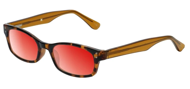 Alt view image 6 of 10 - Medspex Corinne McCormack Channing Color Therapy Reading Glasses +2.00 Tortoise Havana Brown Gold Amber/Amber Brown Womens Fluorescent Light Sensitivity Chromotherapy Chakra Healing
