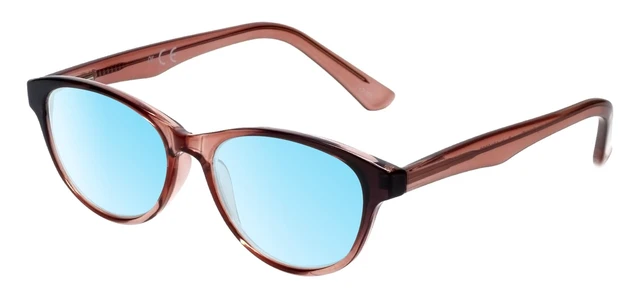 Alt view image 6 of 10 - Medspex Corinne McCormack Polly Color Therapy Reading Glasses +0.50 Pink Black Fade/Baby Blue Womens Fluorescent Light Sensitivity Chromotherapy Chakra Healing