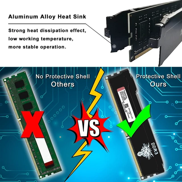 Alt view image 10 of 10 - Yongxinsheng DDR3 8GB Desktop RAM 1866MHz PC3-14900 UDIMM Non-ECC Unbuffered 1.5V 2Rx8 Dual Rank 240 Pin CL13 PC Computer Memory Upgrade Module (Black)
