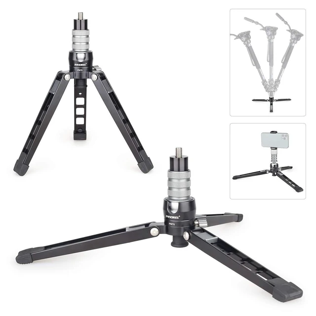 Alt view image 6 of 10 - Mini Tabletop Tripod Stand-INNOREL PW70,DSLR Mini Tripod with 1/4" to 3/8" Screw and Cell Phone Mount CNC Aluminum Housing, Max Load 33 lb for Camera, Video Camcorder, Mobile Phone, Action Cameras