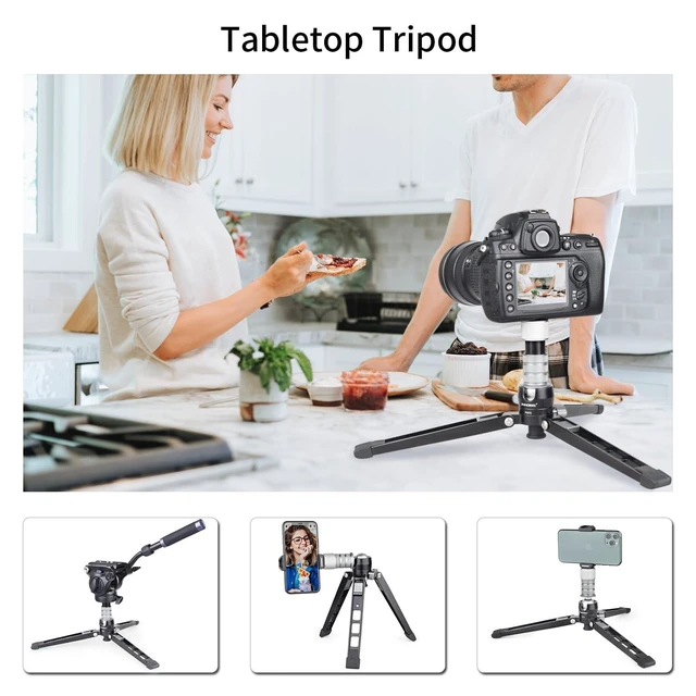 Alt view image 10 of 10 - Mini Tabletop Tripod Stand-INNOREL PW70,DSLR Mini Tripod with 1/4" to 3/8" Screw and Cell Phone Mount CNC Aluminum Housing, Max Load 33 lb for Camera, Video Camcorder, Mobile Phone, Action Cameras