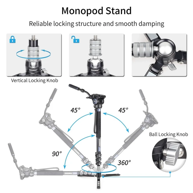 Alt view image 8 of 10 - Mini Tabletop Tripod Stand-INNOREL PW70,DSLR Mini Tripod with 1/4" to 3/8" Screw and Cell Phone Mount CNC Aluminum Housing, Max Load 33 lb for Camera, Video Camcorder, Mobile Phone, Action Cameras