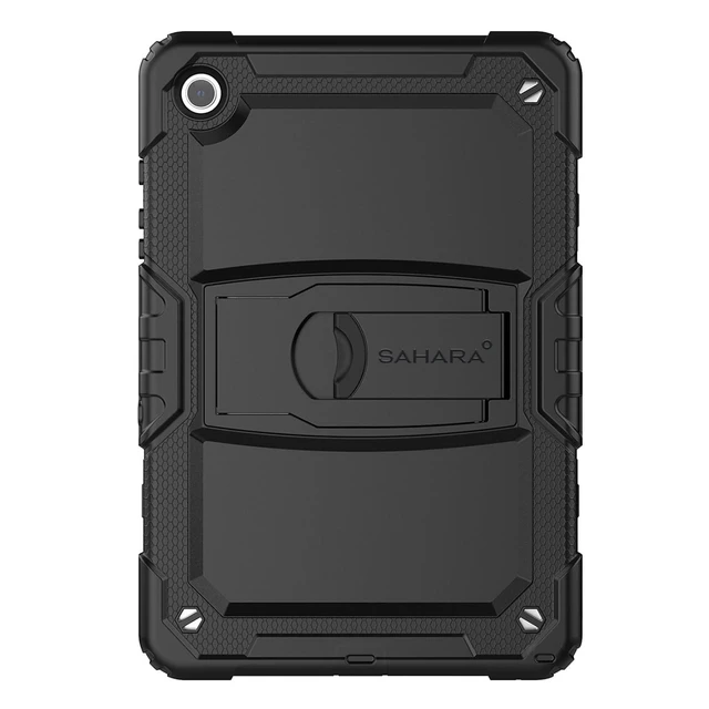 Alt view image 6 of 10 - SaharaCase Defense Series Case for Galaxy Tab A11+ and Galaxy Tab A9+ - Integrated Kickstand, Built-in Screen Protector, Shoulder Strap - Black