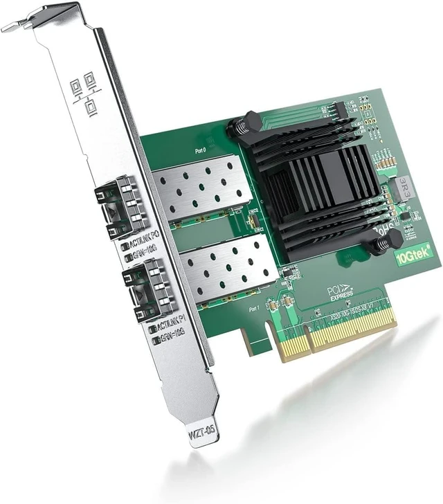 Alt view image 5 of 8 - 10Gb Network Card X520-DA2 Intel PCI-E Ethernet Card NIC Dual SFP+ Port E10G42BTDA, Intel 82599ES Controller, PCI Express LAN Adapter Support Windows Server/Windows, Linux, VMware