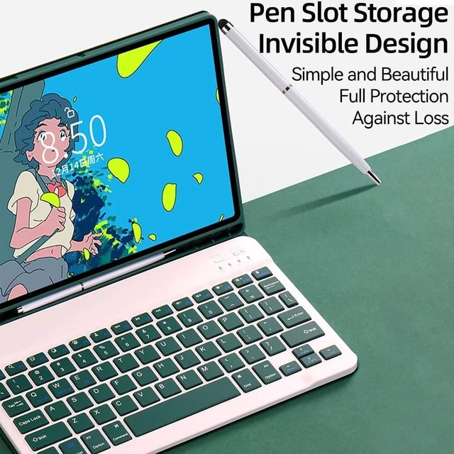 Alt view image 8 of 10 - QIYIBOCASE Keyboard Case for iPad Air 13 inch(M3/M2-2025/2024)/Pro 12.9 6th/5th/4th/3rd Gen with Mouse, Slim Lightweight Detachable Magnetic Keyboard with Pencil Holder, (Teal)