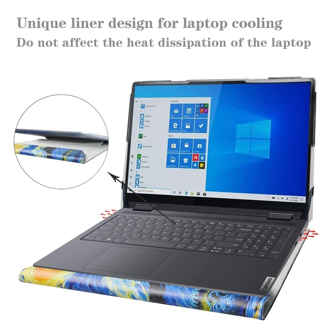 Alt view image 9 of 10 - Alapmk Protective Case for HP EliteBook 660 G11/EliteBook 665 G11/EliteBook 860 G11/ProBook 460 G11/ProBook 465 G11/ZBook Power 16 G11/ZBook Firefly 16 G11/EliteBook 860 G10 G9 16" Laptop,Starry Night